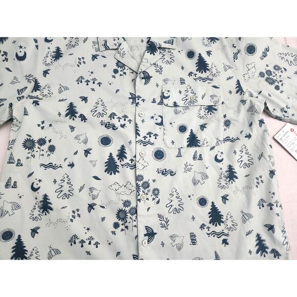 Marmot Mens Large Muir Camp Novelty Green Trail Hiking Outdoor Fish Button Shirt - Picture 4 of 9